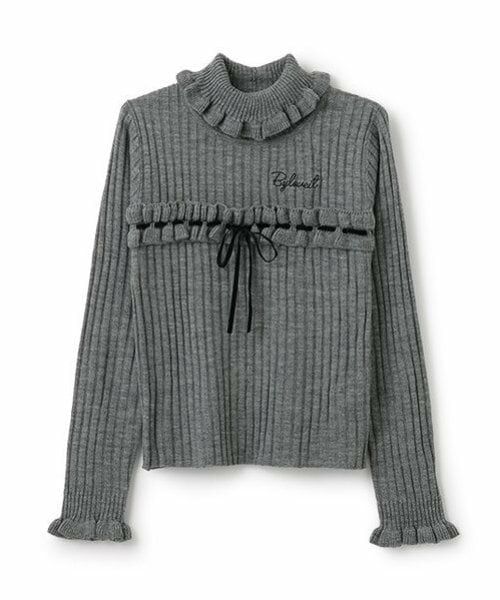 by LOVEiT / バイ ラビット ニット・セーター | フリルリボンニット(グレー)