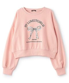 by LOVEiT / バイ ラビット スウェット | フロントリボン刺しゅうプルオーバー