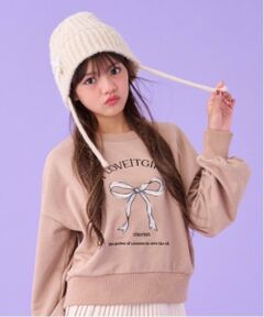 by LOVEiT / バイ ラビット スウェット | フロントリボン刺しゅうプルオーバー