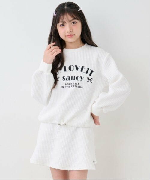 by LOVEiT / バイ ラビット スウェット | 裾ドロストプルオーバー（オフ ホワイト）