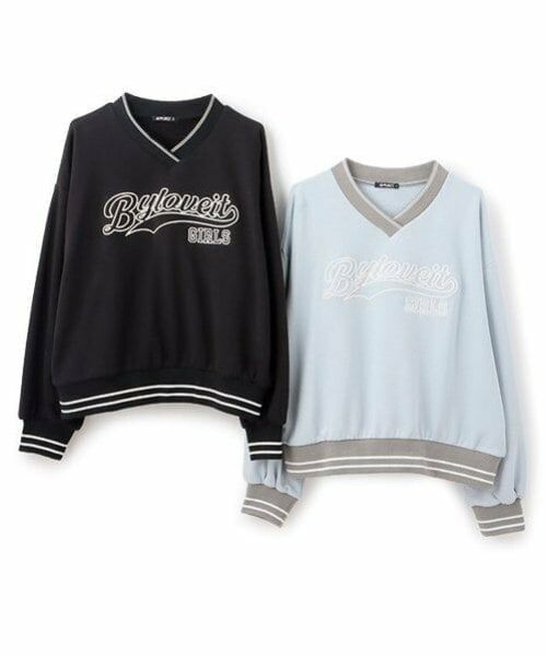 by LOVEiT / バイ ラビット スウェット | ラインリブVネックプルオーバー | 詳細7