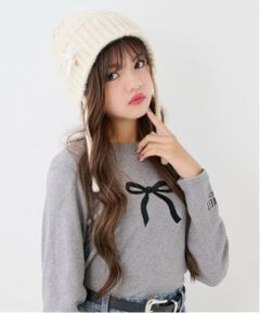 by LOVEiT / バイ ラビット Tシャツ | 大人リボン起毛テレコプルオーバー