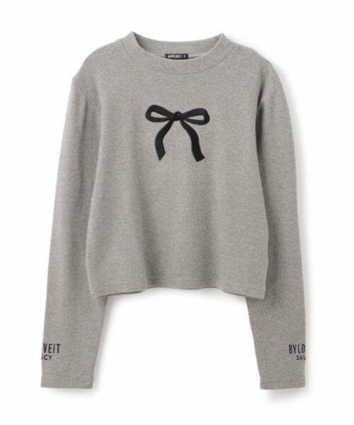 by LOVEiT / バイ ラビット Tシャツ | 大人リボン起毛テレコプルオーバー | 詳細9