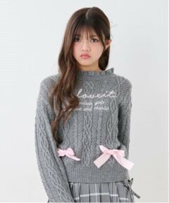 by LOVEiT / バイ ラビット ニット・セーター | ケーブルロゴニット