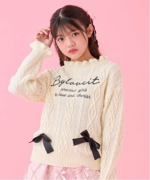 by LOVEiT / バイ ラビット ニット・セーター | ケーブルロゴニット（オフ ホワイト）