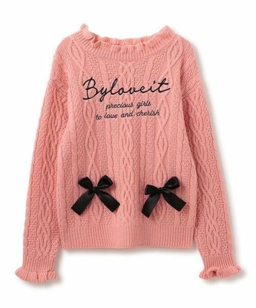 by LOVEiT / バイ ラビット ニット・セーター | ケーブルロゴニット（ピンク）