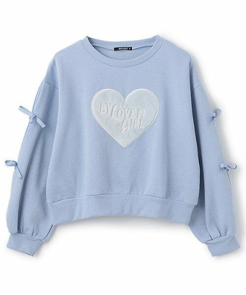 by LOVEiT / バイ ラビット スウェット | ボアハートプルオーバー（ブルー）