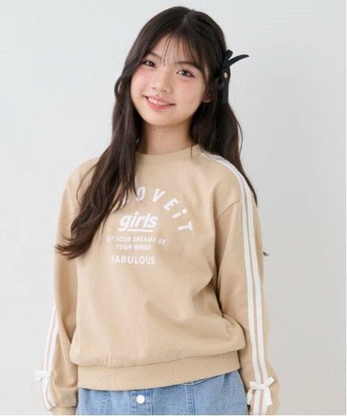 by LOVEiT / バイ ラビット スウェット | 袖テーププルオーバー（ベージュ）