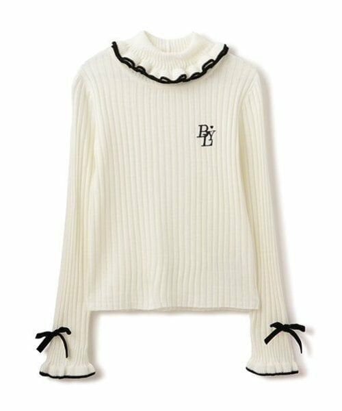 by LOVEiT / バイ ラビット ニット・セーター | メロウフリルリブニット（オフ ホワイト）