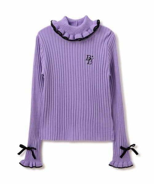 by LOVEiT / バイ ラビット ニット・セーター | メロウフリルリブニット（ラベンダー）
