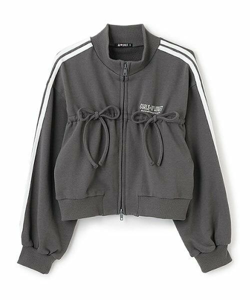 by LOVEiT / バイ ラビット カーディガン・ボレロ | 胸ドロストZIP（チャコール）