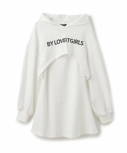 by LOVEiT / バイ ラビット ミニ丈・ひざ丈ワンピース | パーカーつきワンピース（オフ ホワイト）