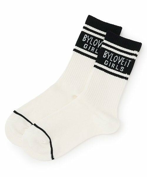 by LOVEiT / バイ ラビット ソックス | ラインロゴクルー（オフ ホワイト）