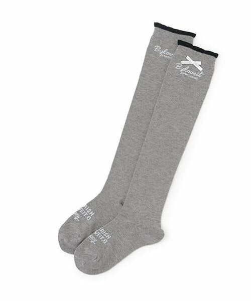 by LOVEiT / バイ ラビット ソックス | フリルニーハイソックス（グレー）