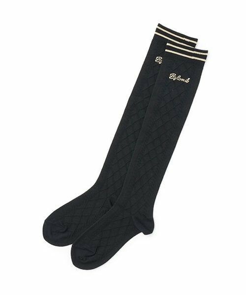 by LOVEiT / バイ ラビット ソックス | ケーブルニーハイソックス（黒）