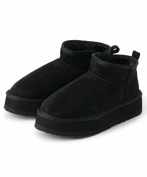 by LOVEiT / バイ ラビット ブーツ（ショート丈） | ムートンブーツ（黒）