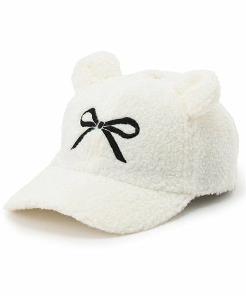 by LOVEiT / バイ ラビット キャップ | クマ耳ボアキャップ（オフ ホワイト）