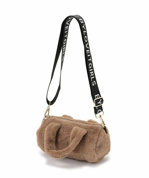 by LOVEiT / バイ ラビット ショルダーバッグ | ロゴショルダー2WAYボアボストン（モカ茶）
