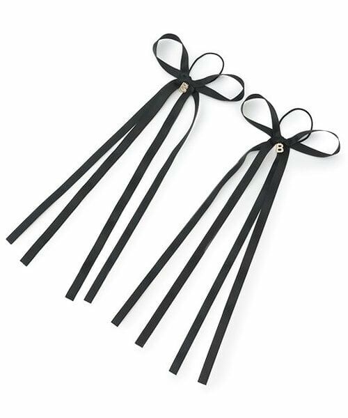 by LOVEiT / バイ ラビット ヘアゴム・シュシュ | リボンポニー2P（黒）