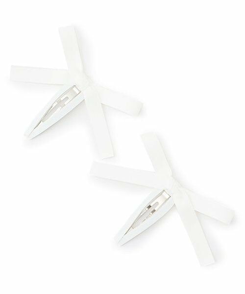 by LOVEiT / バイ ラビット ヘアピン | リボンスリーピン2P（オフ ホワイト）