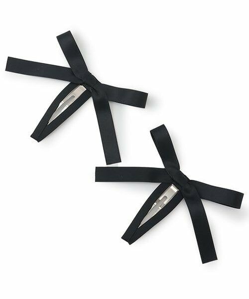 by LOVEiT / バイ ラビット ヘアピン | リボンスリーピン2P（黒）