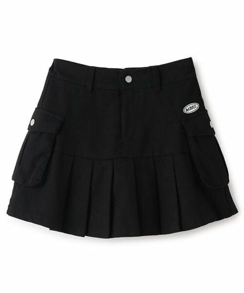 by LOVEiT / バイ ラビット ミニ・ひざ丈スカート | サイドポケティアードスカート(黒)