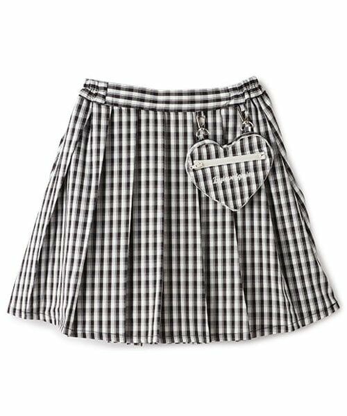 by LOVEiT / バイ ラビット ミニ・ひざ丈スカート | 【ニコ☆プチ掲載】ハートポシェット付きスカート(黒)