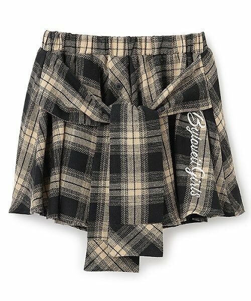 by LOVEiT / バイ ラビット ミニ・ひざ丈スカート | フェイクスカート(ベージュ)