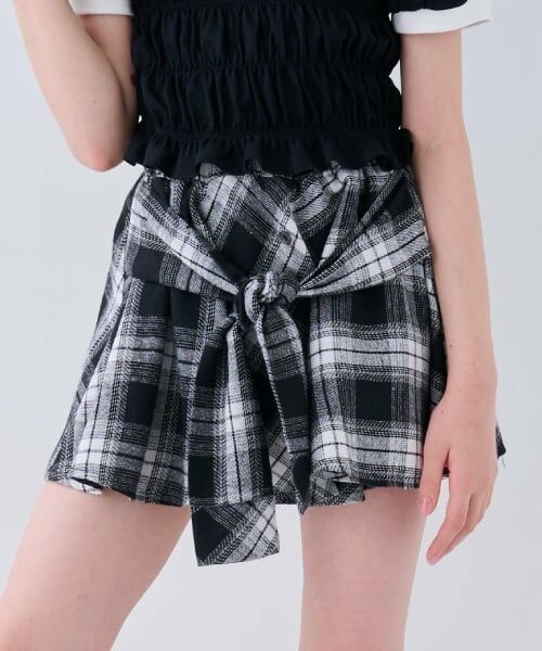 by LOVEiT / バイ ラビット ミニ・ひざ丈スカート | フェイクスカート(黒)