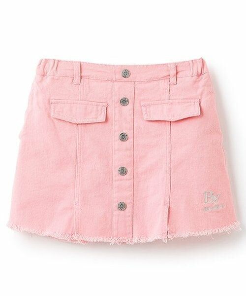 by LOVEiT / バイ ラビット ミニ・ひざ丈スカート | 【ニコ☆プチ掲載】フロントボタンスカパン(ピンク)