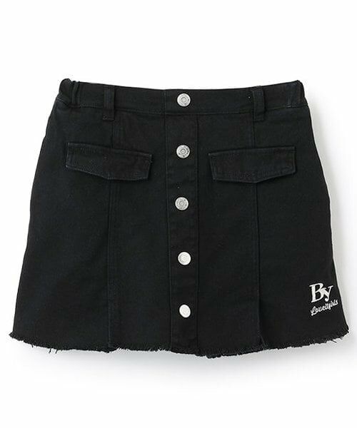 by LOVEiT / バイ ラビット ミニ・ひざ丈スカート | 【ニコ☆プチ掲載】フロントボタンスカパン(黒)