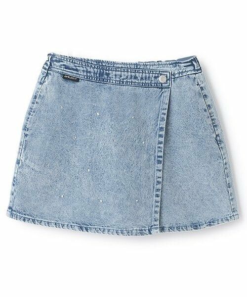 by LOVEiT / バイ ラビット ミニ・ひざ丈スカート | ビジューラップスカート（ブルー）