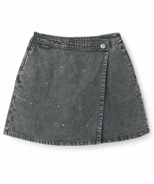 by LOVEiT / バイ ラビット ミニ・ひざ丈スカート | ビジューラップスカート（黒）