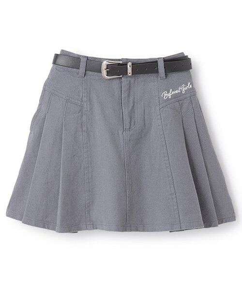 by LOVEiT / バイ ラビット ミニ・ひざ丈スカート | ベルトつきスカート(グレー)