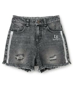 by LOVEiT / バイ ラビット ショート・ハーフ・半端丈パンツ | サイドレースダメージショートパンツ