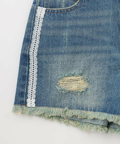 by LOVEiT / バイ ラビット ショート・ハーフ・半端丈パンツ | サイドレースダメージショートパンツ | 詳細5