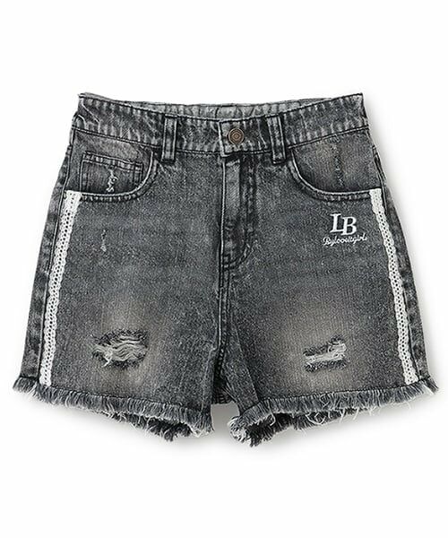 by LOVEiT / バイ ラビット ショート・ハーフ・半端丈パンツ | サイドレースダメージショートパンツ（黒）