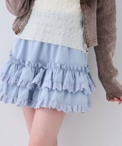 by LOVEiT / バイ ラビット ミニ・ひざ丈スカート | レースフリルスカート