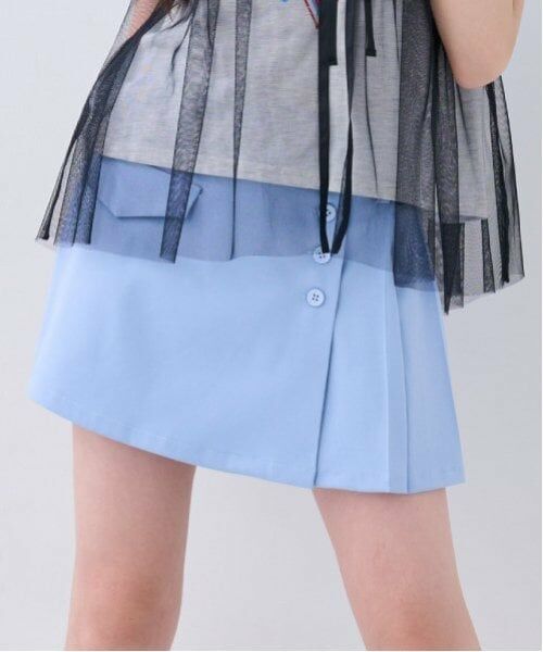 by LOVEiT / バイ ラビット ミニ・ひざ丈スカート | 【ニコ☆プチ掲載】ローライズスカパン(ブルー グレー)