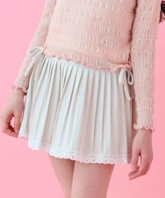 by LOVEiT / バイ ラビット ミニ・ひざ丈スカート | 裾レースティアードプリーツ