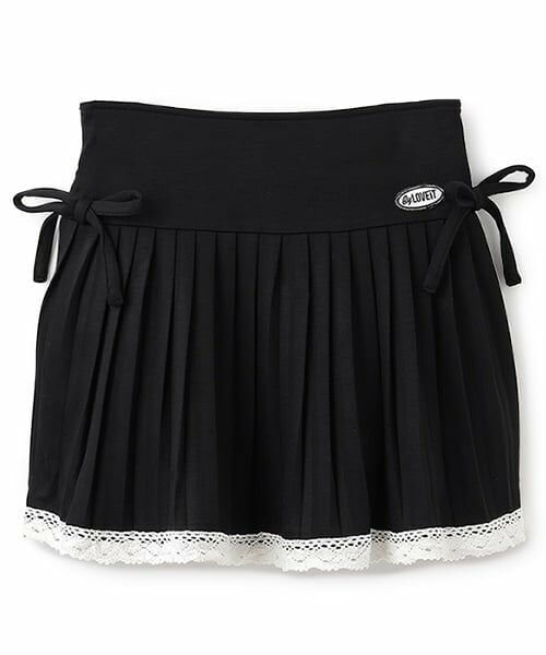 by LOVEiT / バイ ラビット ミニ・ひざ丈スカート | 裾レースティアードプリーツ | 詳細11