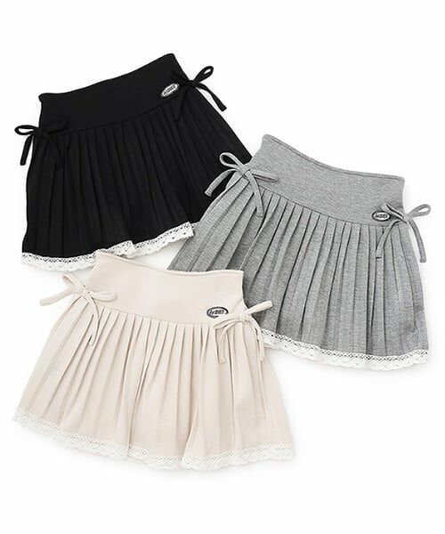 by LOVEiT / バイ ラビット ミニ・ひざ丈スカート | 裾レースティアードプリーツ | 詳細8