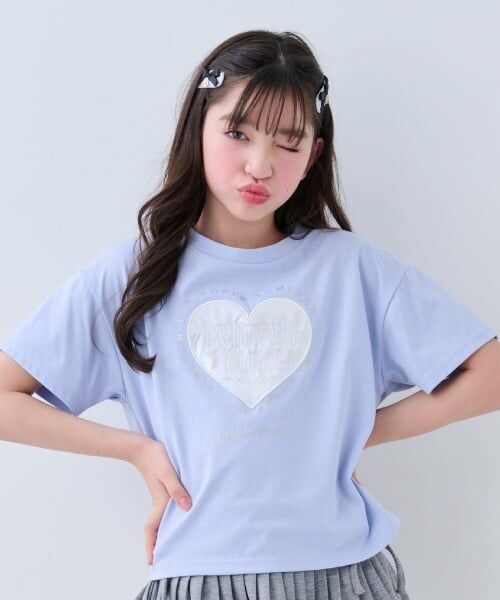 by LOVEiT / バイ ラビット Tシャツ | 【大好評につき再入荷】ハートパッチTシャツ（ブルー）