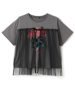 by LOVEiT / バイ ラビット Tシャツ | チュール付きバンドTシャツ