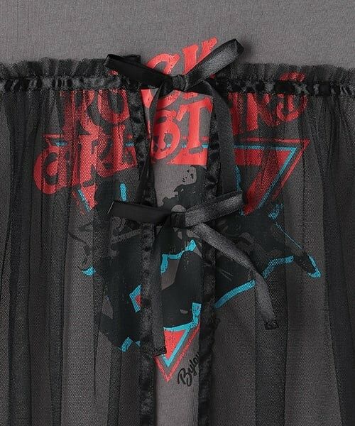 by LOVEiT / バイ ラビット Tシャツ | チュール付きバンドTシャツ | 詳細3