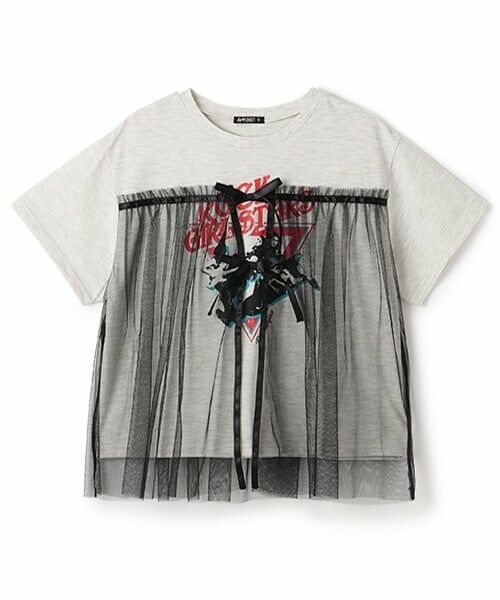 by LOVEiT / バイ ラビット Tシャツ | チュール付きバンドTシャツ | 詳細8