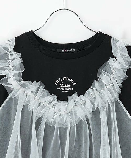 by LOVEiT / バイ ラビット Tシャツ | 【ニコ☆プチ掲載】チュールキャミつきTシャツ | 詳細2