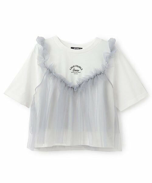 by LOVEiT / バイ ラビット Tシャツ | 【ニコ☆プチ掲載】チュールキャミつきTシャツ | 詳細8