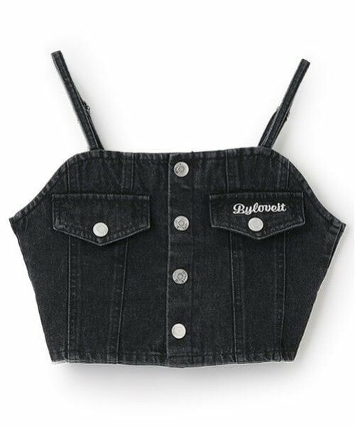 by LOVEiT / バイ ラビット キャミソール・チューブトップ | 【Cuugal掲載】デニムビスチェ（黒）