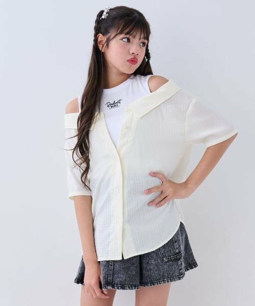 by LOVEiT / バイ ラビット シャツ・ブラウス | レイヤード風シャツ（アイボリー）